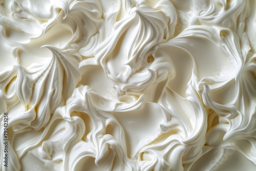 top view of a background with the texture of sour cream