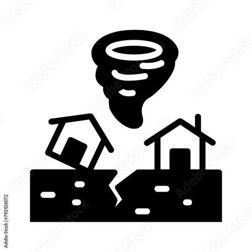 Vector solid black icon for Catastrophic