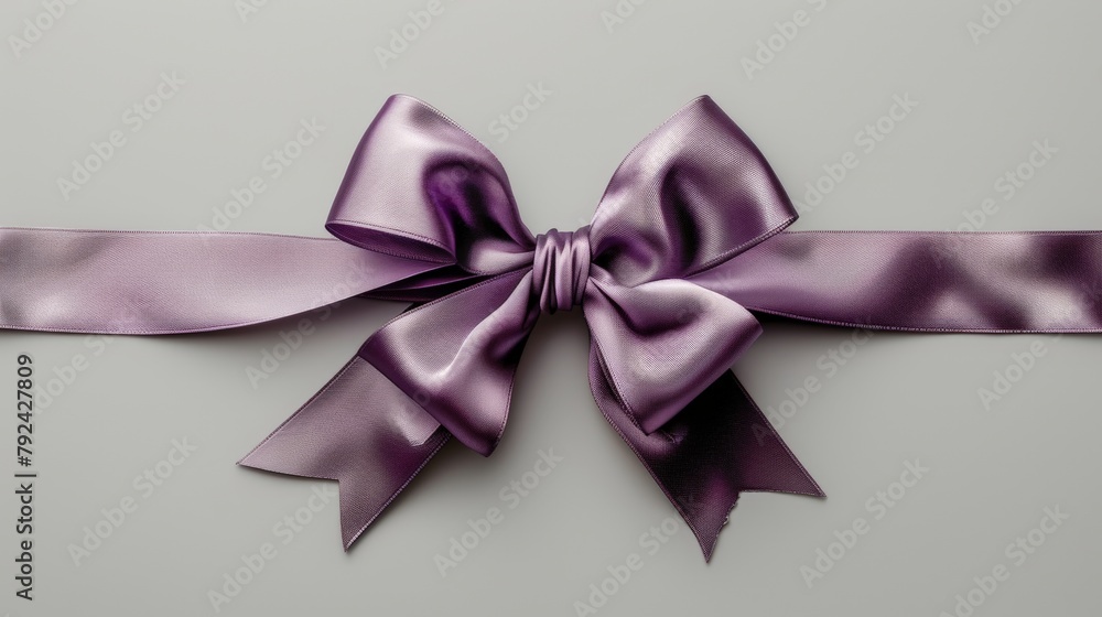 Satin purple bow ribbon