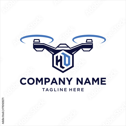 HD Drone logo design inspiration, vector