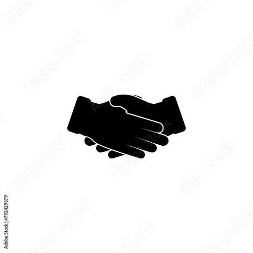 Business handshake, contract agreement flat vector icon for apps and websites