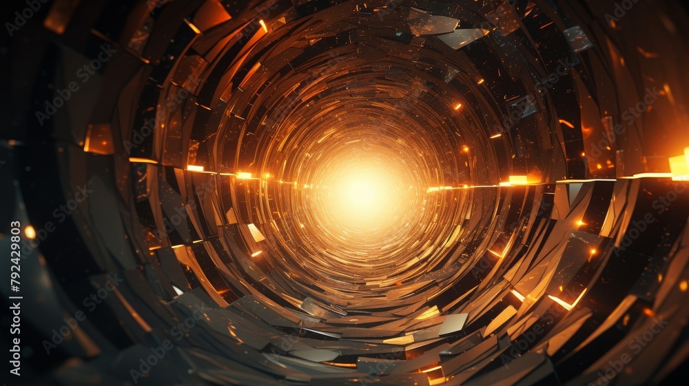 Obraz premium 3d render of a futuristic sci-fi tunnel