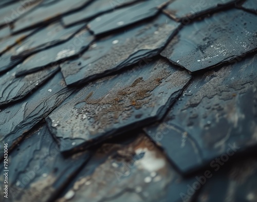 Zoomed in look at asphalt shingles