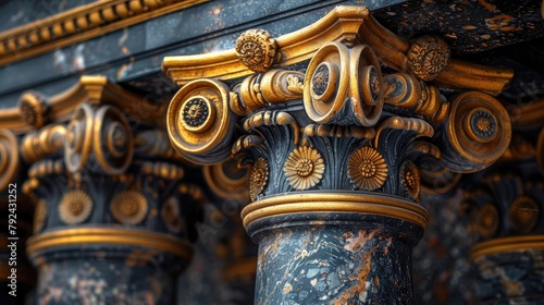 marble pillars building detailillustration image photo