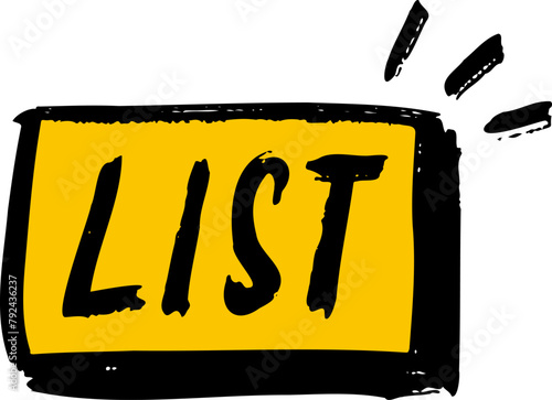 手書き文字素材。LIST。