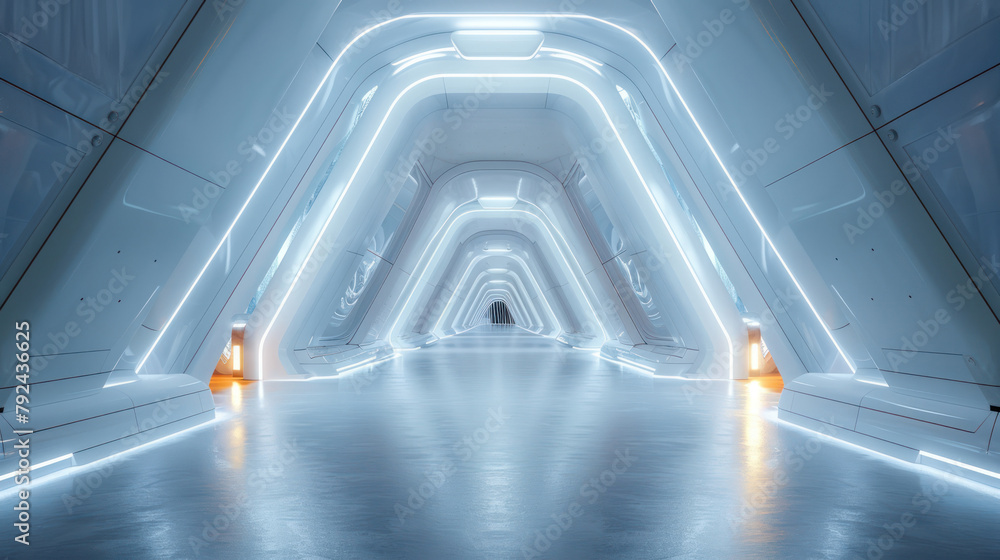 Obraz premium Illuminated Long Tunnel