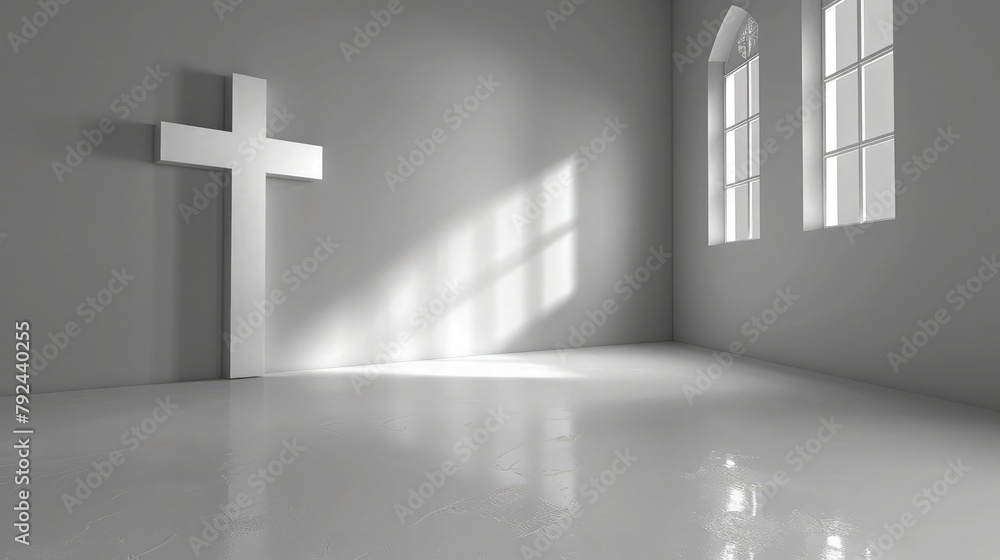 Naklejka premium Christian religious background of a cross on a clean background. Religious background.