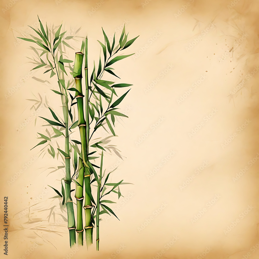 bamboo in parchment paper background bamboo in parchment paper background