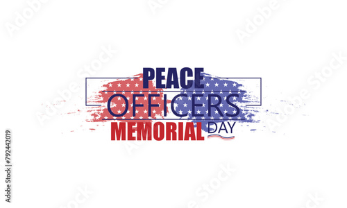 Memory Text Illustration Design for Peace Officers Memorial Day