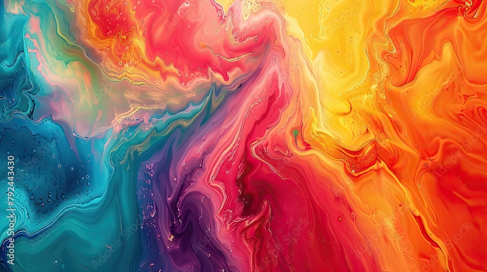 Vibrant swirls of color in abstract art