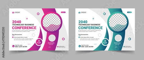 Business conference flyer template. business proposal and webinar social media post banner. Annual business workshop , Business webinar conference flyer