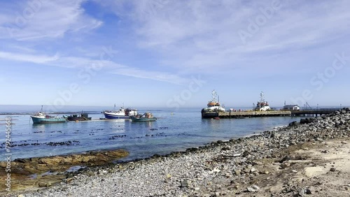 Diamond Mining boats anchored of the West Coast