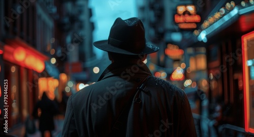 Walking through a bustling city street a figure in a fedora navigates their way through the shadows and neon lights. The glint of a gun tucked into their waistband hints at the dangerous .