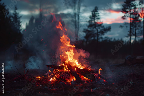 Close up of a campfire