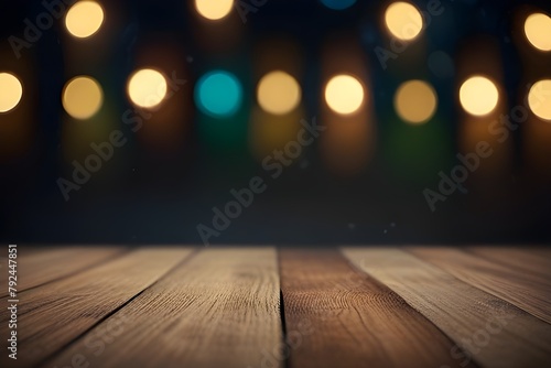 Bokeh lights product background Generative AI photo