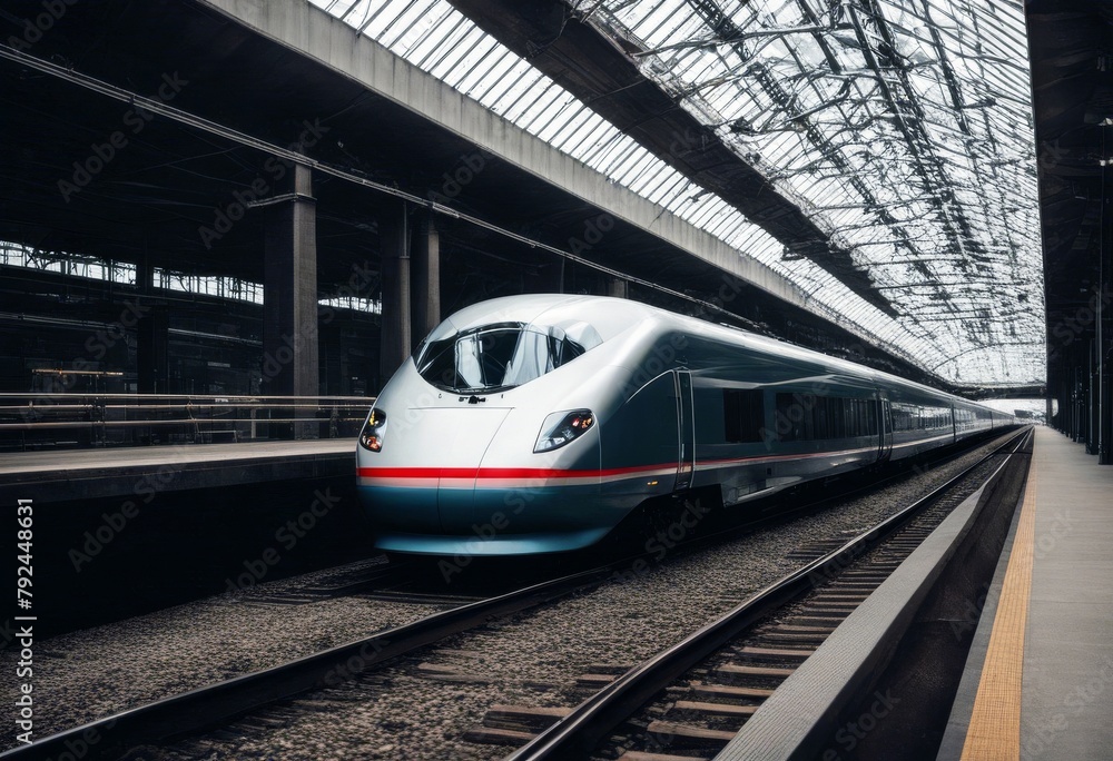 'high train generative speed tracks rushing ai track transportation motion locomotive railway travel fast technology blur modern efficiency commuting journey commute'