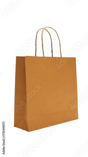 brown Paper shopping bag isolated on white