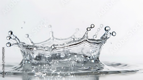 water drop on white background,crown shape. generative ai