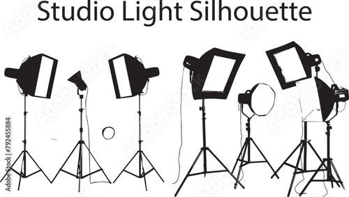 Beautiful Studio Light Silhouette vector illustration.