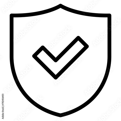 shield with checkmark icon photo