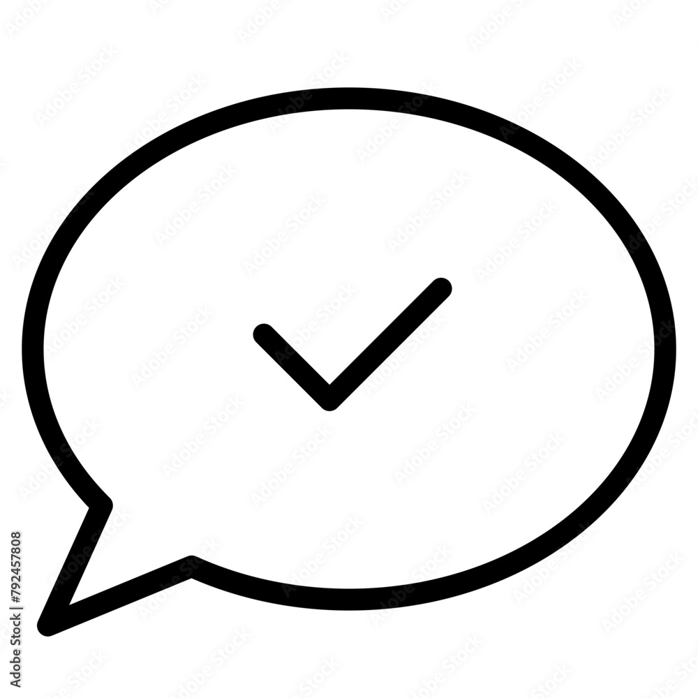 chat bubble with checkmark icon chat bubble with checkmark icon