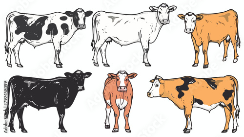 Dairy cows icon outline vector. Cow cattle. Farm bree