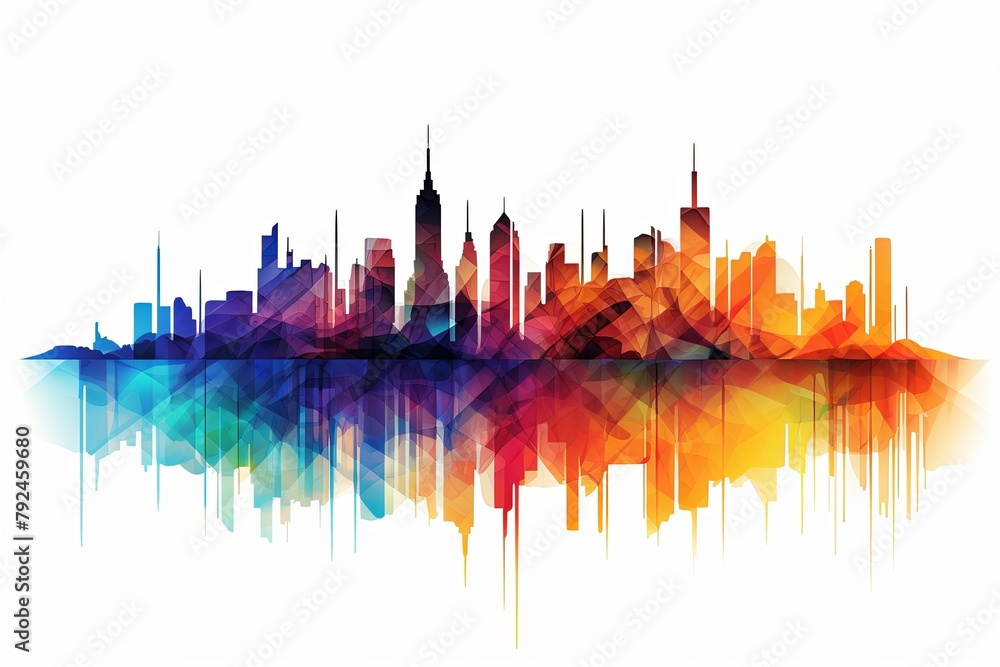 Digital Spectrum Brand Logos: Urban Development Logo Skyline Silhouettes