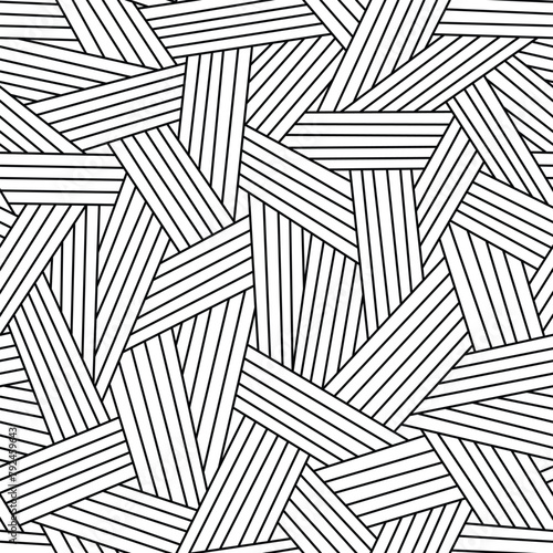 Abstract geometric basketwork seamless pattern stylish texture with repeating straight lines