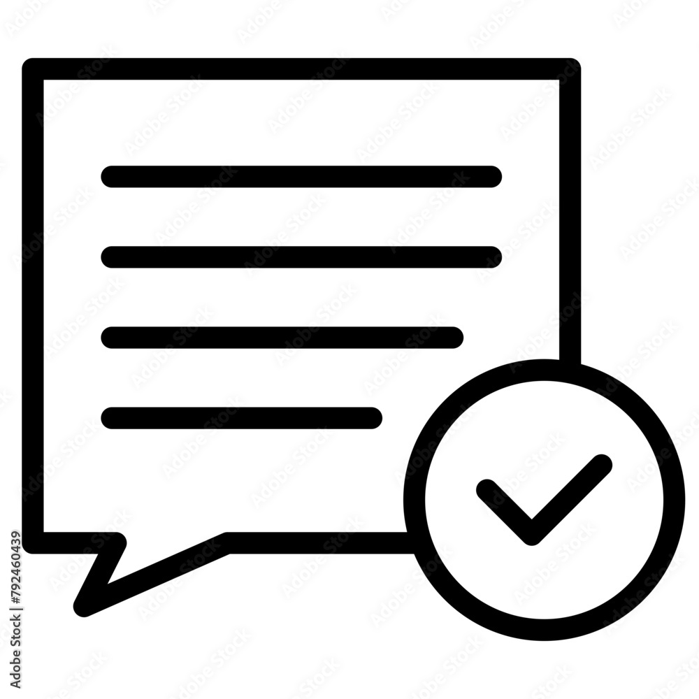 chat bubble with checkmark icon chat bubble with checkmark icon