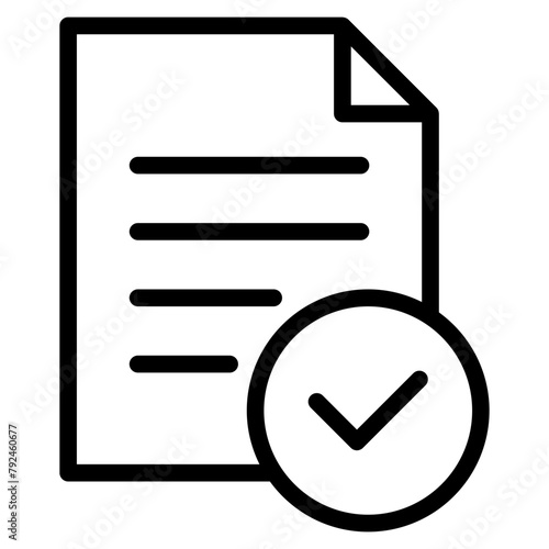 check file approve icon, file document checkmark icon