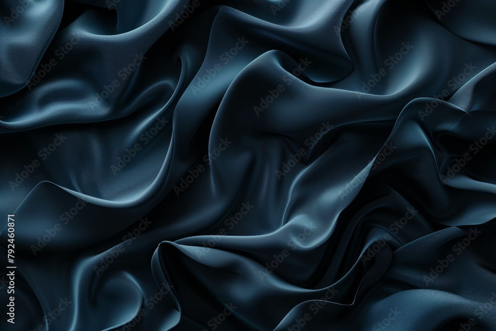 A close-up view of an abstract, dark matte textile with soft undulating waves creating a visually soothing background A close-up view of an abstract, dark matte textile with soft undulating waves creating a visually soothing background