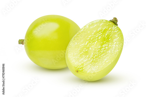Green grape on white