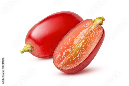 Red grape on white