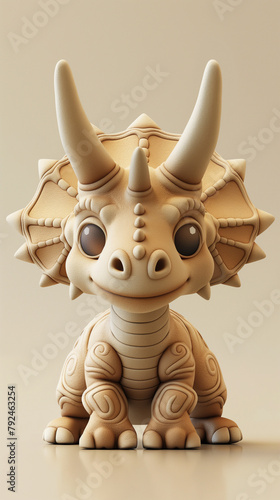 riceratops - A herbivorous dinosaur with three large horns on its head and armor protecting the nape of its neck. Perfect for a strong and courageous guardian character. 3D r