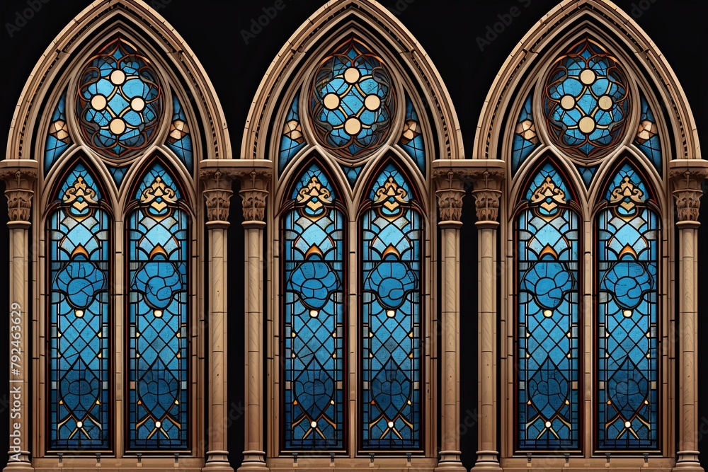 Gothic Architecture Social Media Theme Tracery Patterns WhatsApp Stickers Collection
