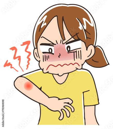 虫刺されと女性