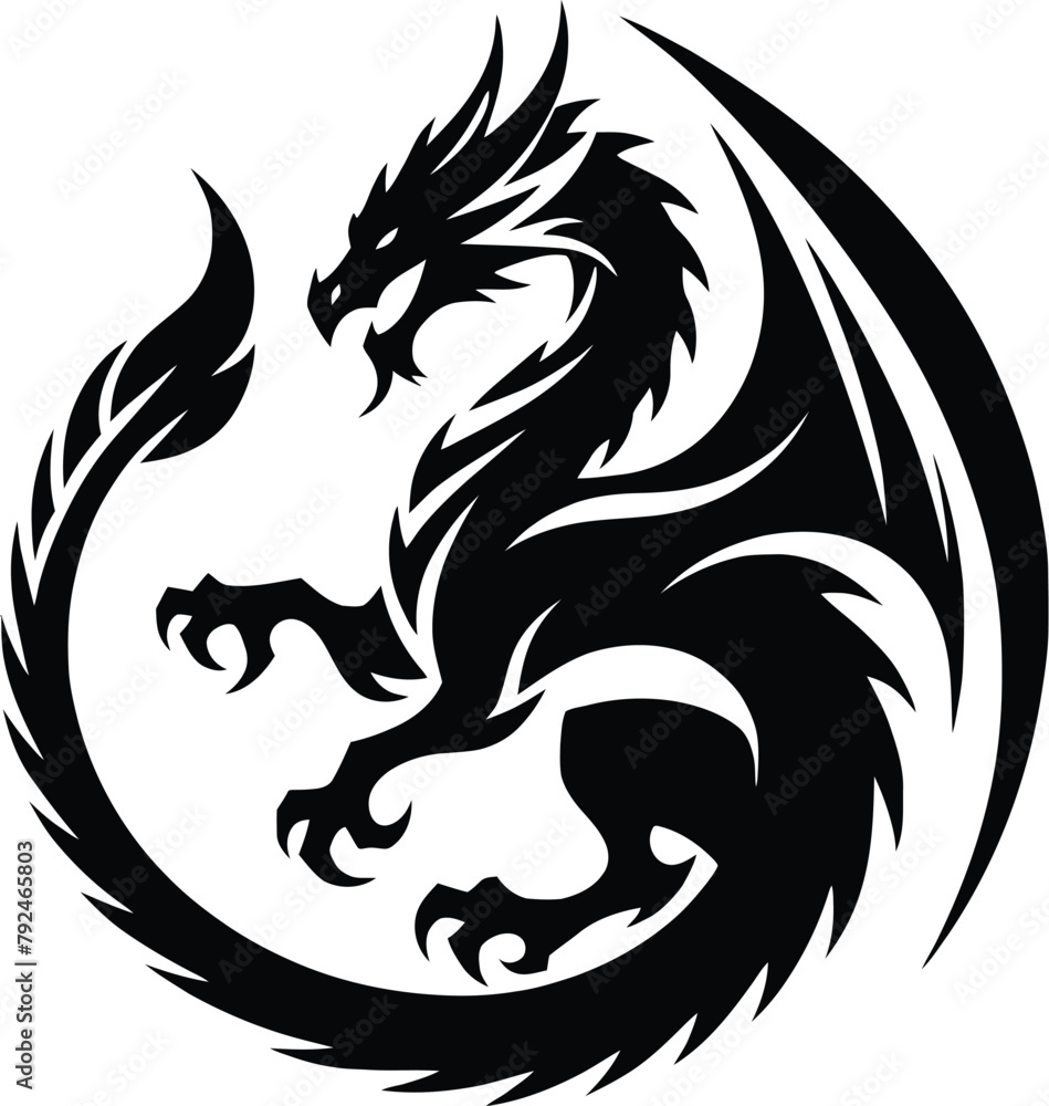Chinese dragon silhouette Chinese dragon silhouette