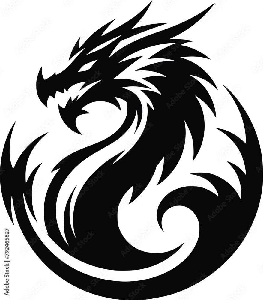 Chinese dragon silhouette Chinese dragon silhouette