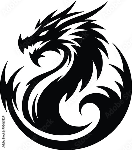 Chinese dragon silhouette