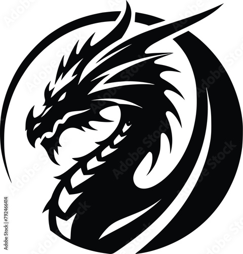 Chinese dragon silhouette