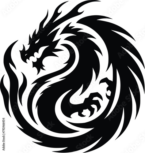 Wallpaper Mural Chinese dragon silhouette Torontodigital.ca