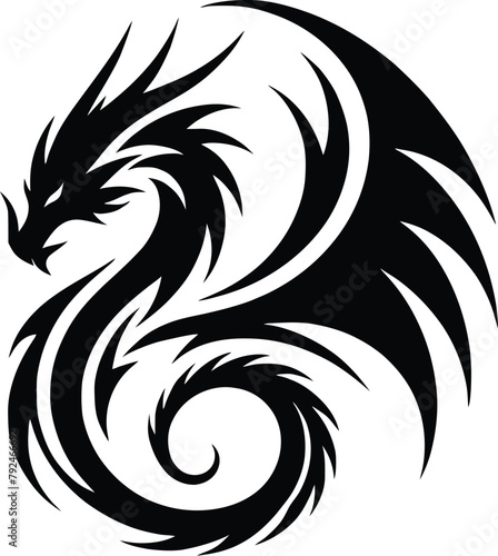 Chinese dragon silhouette