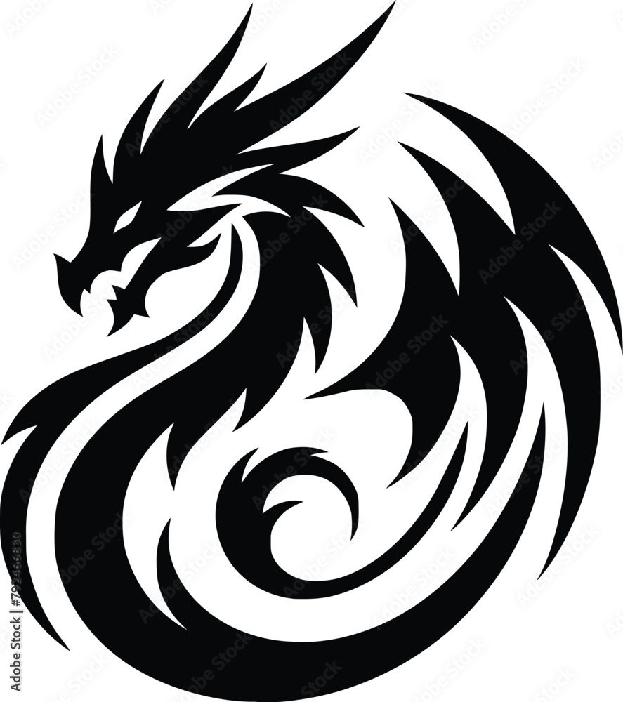 Chinese dragon silhouette