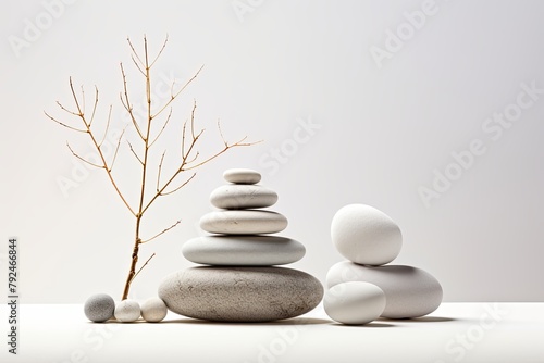 Minimalist Zen Garden Visuals: Serene Rock Arrangement Website Header