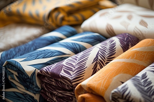 Organic Textile Pattern Designs for Sustainable Fabric Branding ast Organic Textile Brand Labels. photo