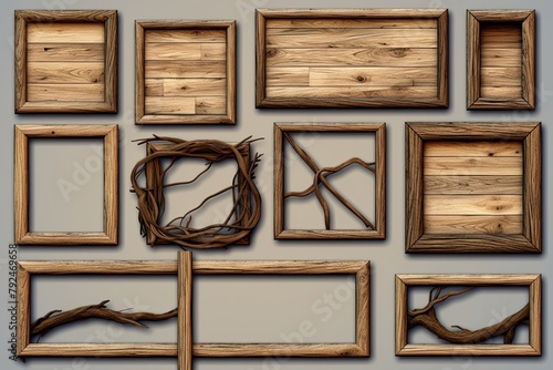 Rustic Woodgrain Web Assets: Knotty Alder Website Frames Showcase