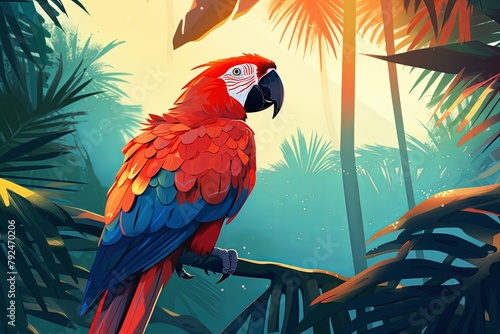Sunkissed Tropic Web Themes: Tropical Bird Illustrations for Wildlife Blog Headers photo