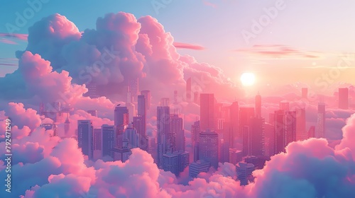 Experience a surreal scene in an urban landscape, with buildings melting like candle wax under a cotton candy sky Explore a world where reality bends, blending concrete with dreams in a mesmerizing sw