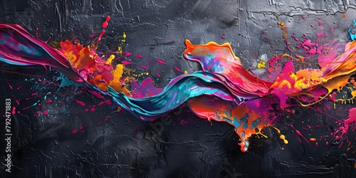 Vibrant swirls of color converge to create a dynamic and contemporary composition, brimming with energy and movement.