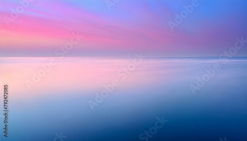 sunrise over the sea, "Horizon Enchanté: Dégradé Subtil de Bleu et Rose"